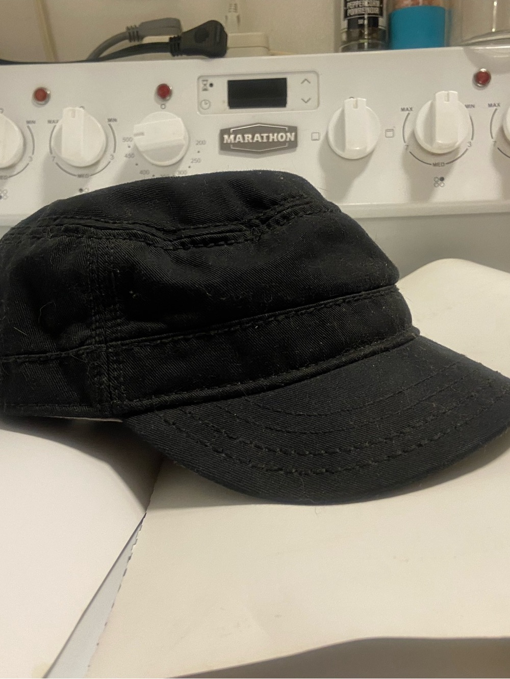 Men's Perry Ellis Black Military-Style Cap